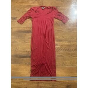 American Dream Dress Midi Burgundy Body-Con Stretch Women's Size Small
